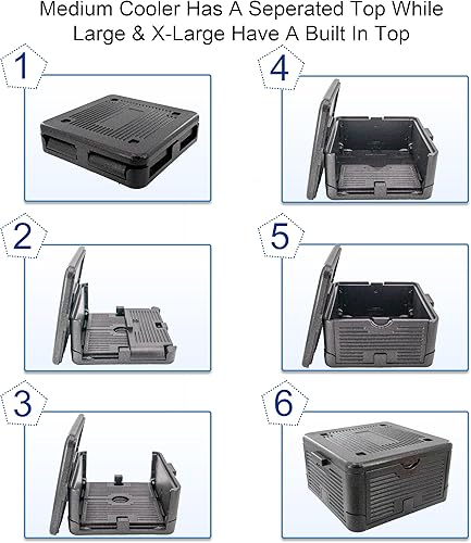 Miniatura 8 de Caja plegable de espuma enfriadora Iceless, aislada, plegable, portátil, ligera, sin hielo y resistente al agua, color negro medio