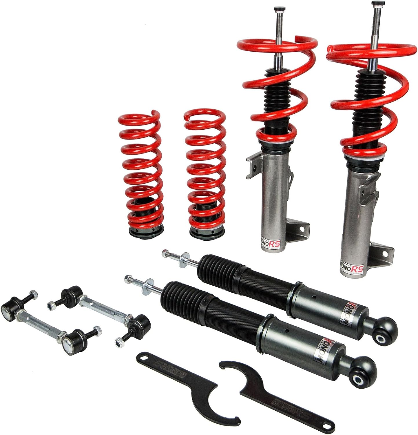 Godspeed MRS1870-A MonoRS Coilover Suspension Lowering Kit, 32 Damping Adjustment, Ride Height Adjustable, Compatible With Mercedes-Benz C-Class RWD (W203) 2001-07 w/o Self-Leveling