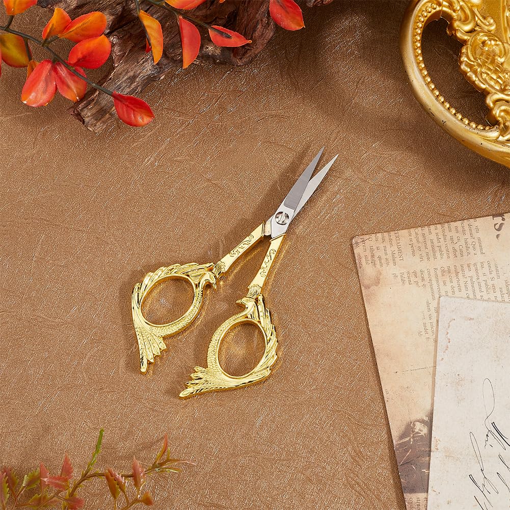 SUNNYCLUE Forbici Da Ricamo Antiche In Stile Vintage – Rame Rosso Con Motivo Orchidea, Acciaio Inossidabile, 113 Mm, Per Cucito E Fai-da-te