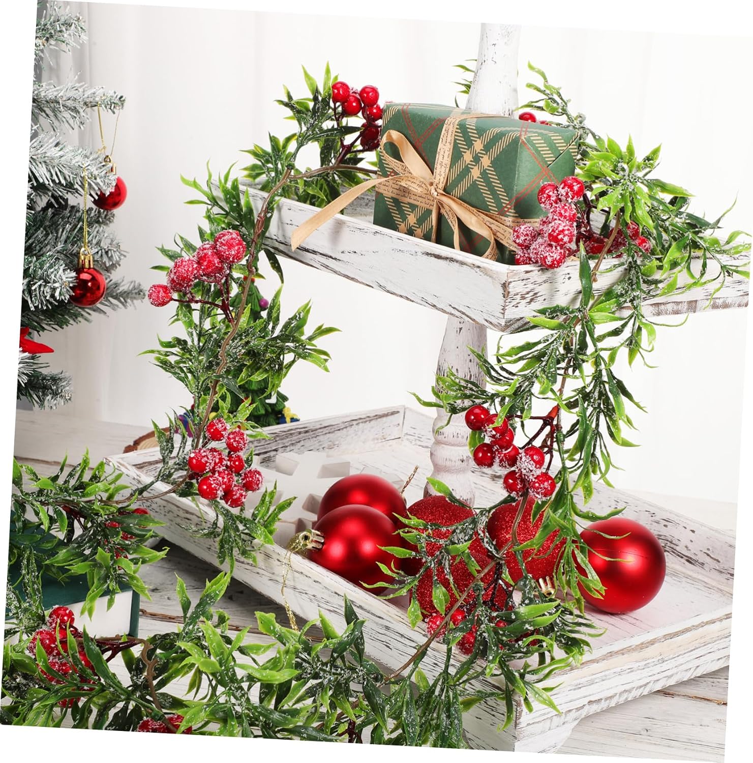 1pc Elegant Christmas Rattan Ornament Berries for Home Decoration Simulated Cane Branch for Festive Atmosphere for Parties and Seasonal Decor
