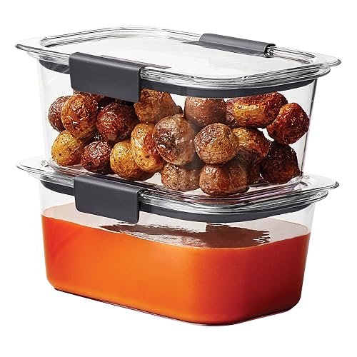 Rubbermaid Brilliance BPA-Free Food Storage Containers, Medium Deep, 4.7 Cup,