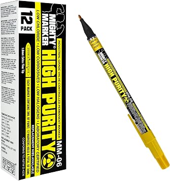 High Purity MM-06 Paint Marker Lab Tested/Certified, Low Corrosive, Low Chloride, Low Halogen Includes CoC, Lab Analysis & SDS Aerospace, Aviation, Nuclear MFG USA Yellow