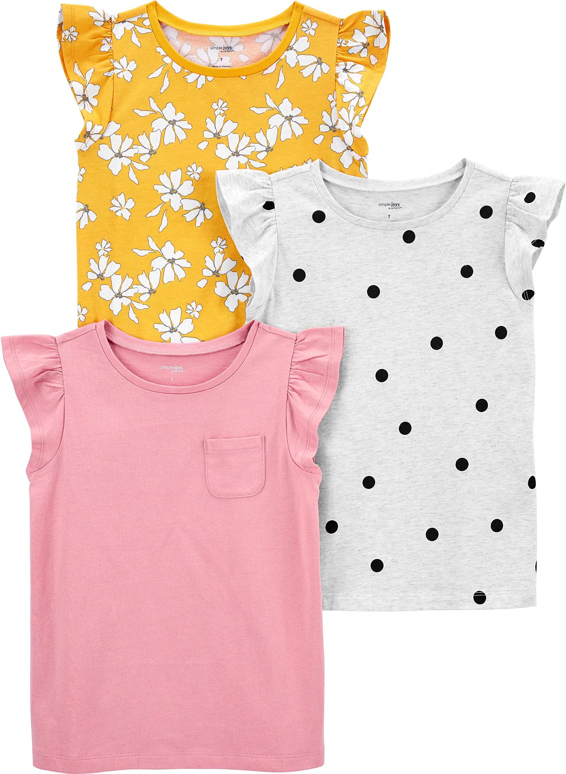 Simple Joys by Carter's Baby and Toddler Girls' 2-Pack 4th of July Tops