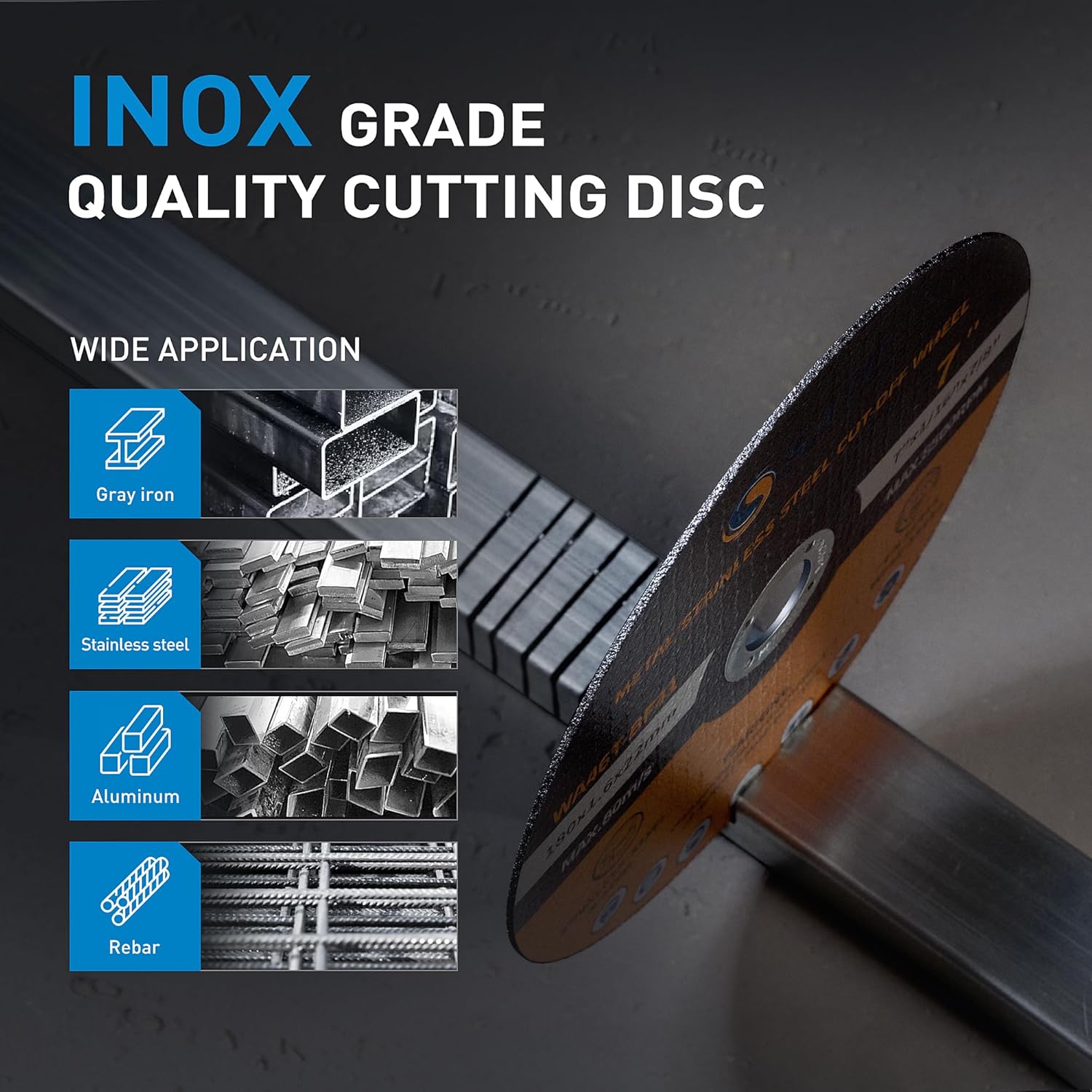 S SATC 7" Cutting Wheel 25 PCS Metal Cutting Blade 7 x 1/16 x 7/8 inch Cutting Disc Die Grinder Disc Fits Angle Grinder Air Tool