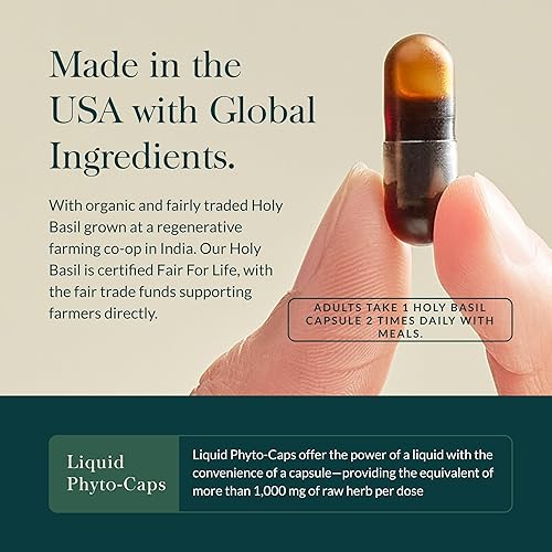 Miniatura 4 de Gaia Herbs Pro Holy Basil Leaf - Suplemento de apoyo al estrés con albahaca sagrada - Suplementos herbales para apoyar una mentalidad positiva - 60