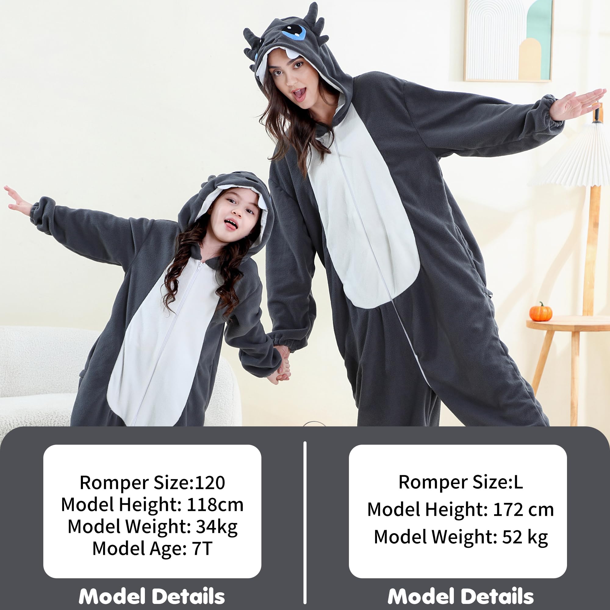 HAHASHOW Pijama Enterizo con Capucha para Adultos - Disfraz de Animal Tierno en Suave Franela Unisex - Tema Invierno, Halloween y Fiestas