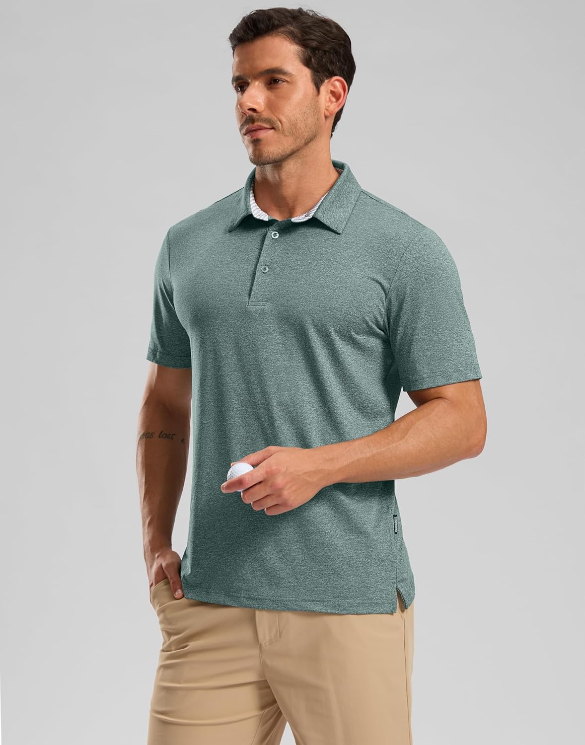 Golf Shirts Heather Polo Short Sleeve Dry Fit Lightweight Moisture Wicking Collared Shirts Casual Athletic Business - Image 2