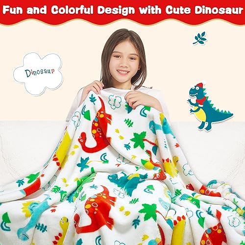 Miniatura 2 de Lukeight Manta de dinosaurio para niños y niñas, manta de dinosaurio de 380GSM, regalos de dinosaurios, juguetes para 1, 2, 3, 4, 5, 6, 7, 8, 9, 10
