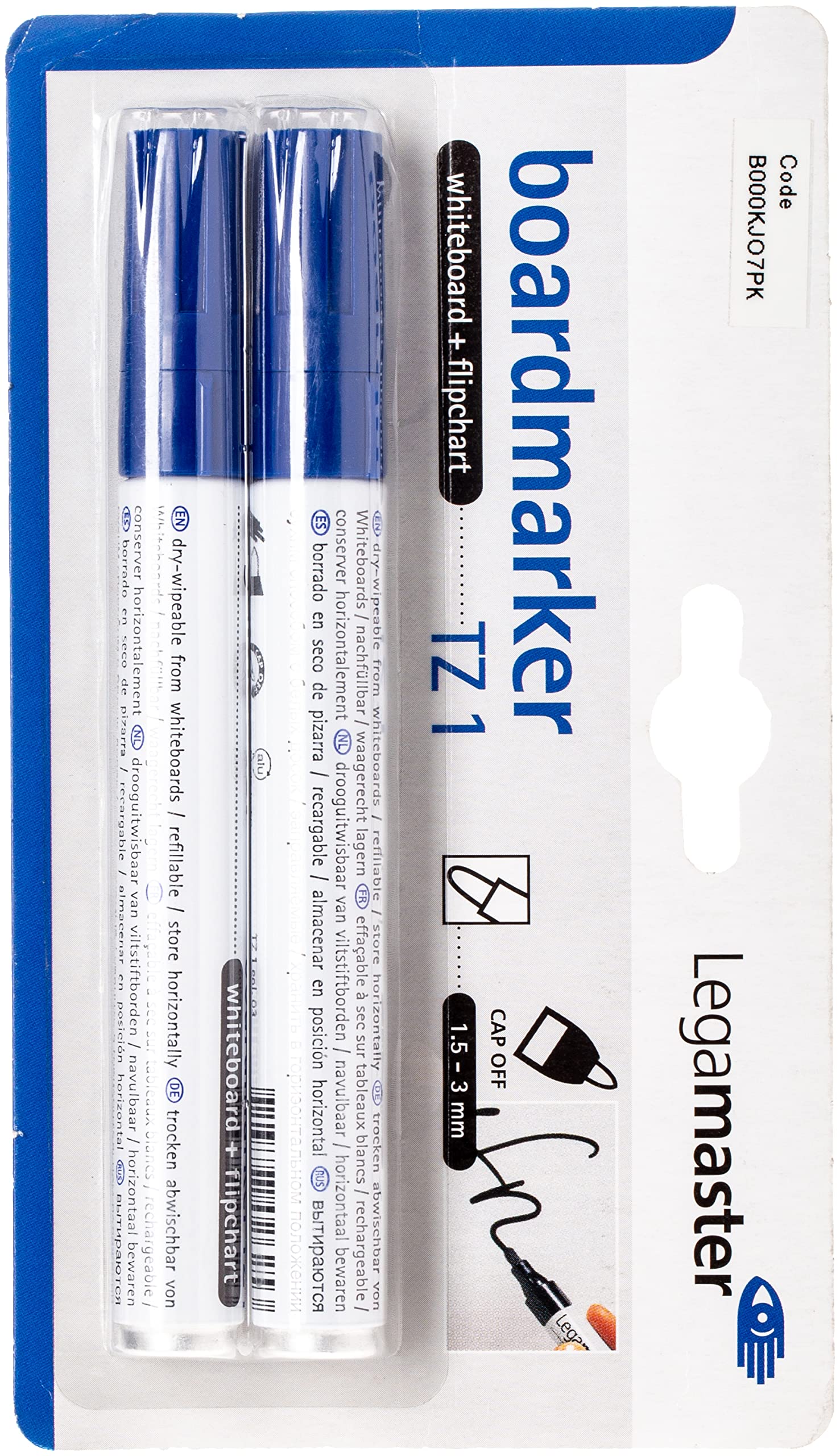 Marqueur rechargeable Legamaster bleu 1,5-3mm feutre effaçable à sec