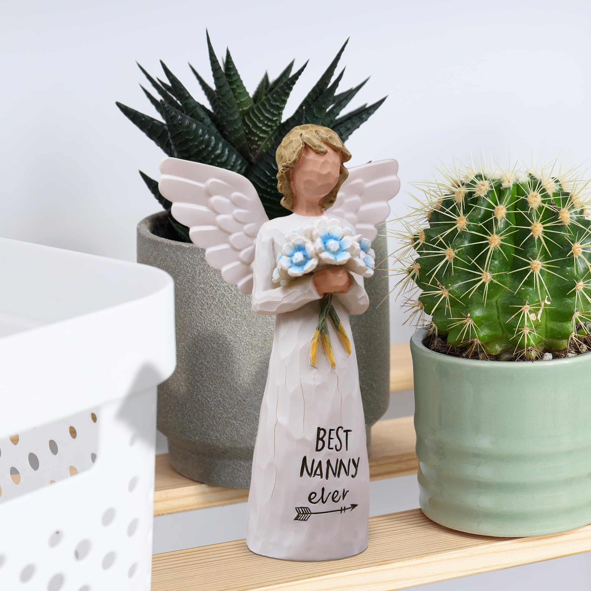 AUKEST Nanny Gifts, Gifts for Nanny, Gift for Grandma on Mothers Day, Sculpted Hand-Painted Figure