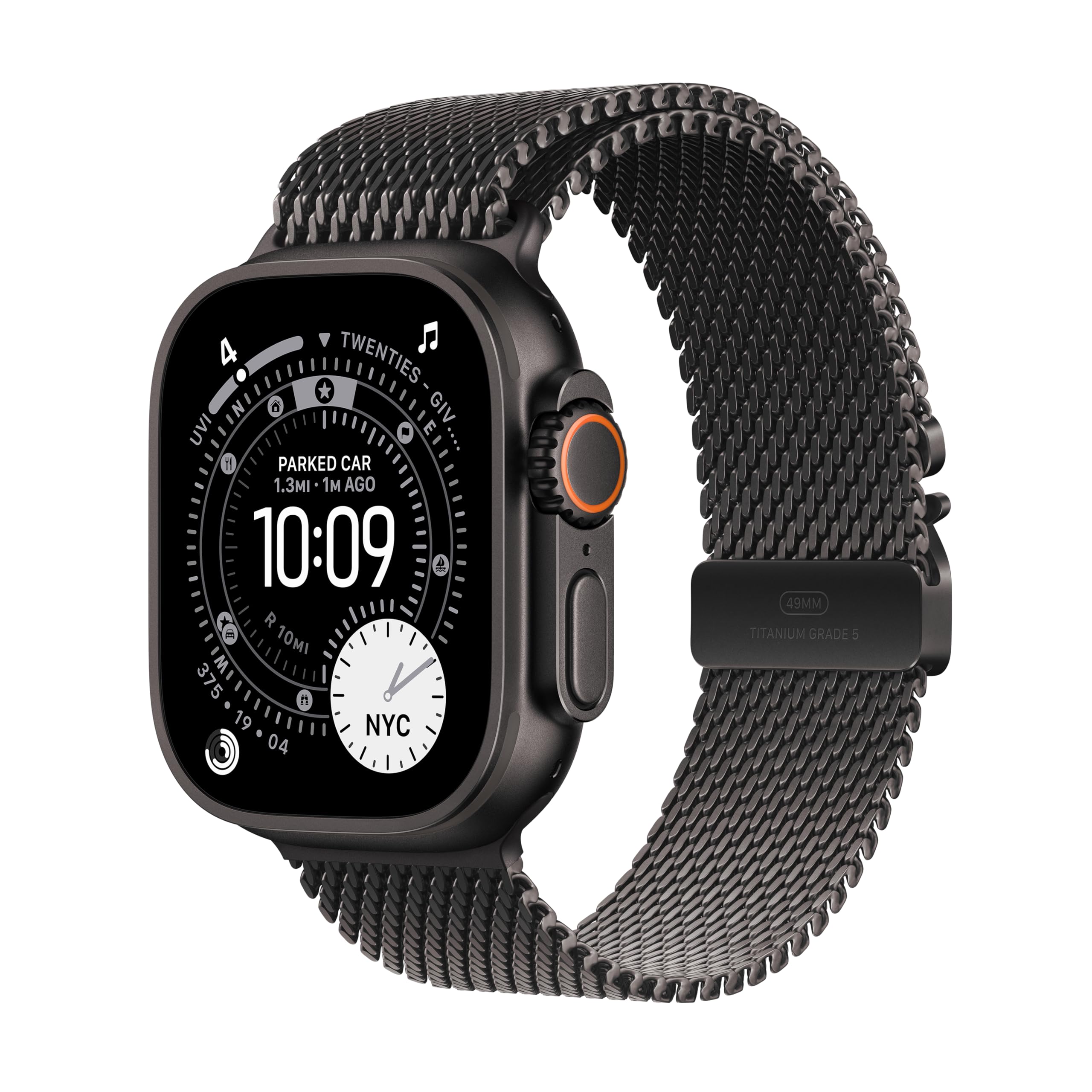Apple Watch Ultra 3 [GPS + Cellular 49mm] Running & Multisport Smartwatch w/Rugged Titanium Case w/Black Titanium Milanese Loop - L. Satellite Communications, Advanced Health & Fitness Tracking
