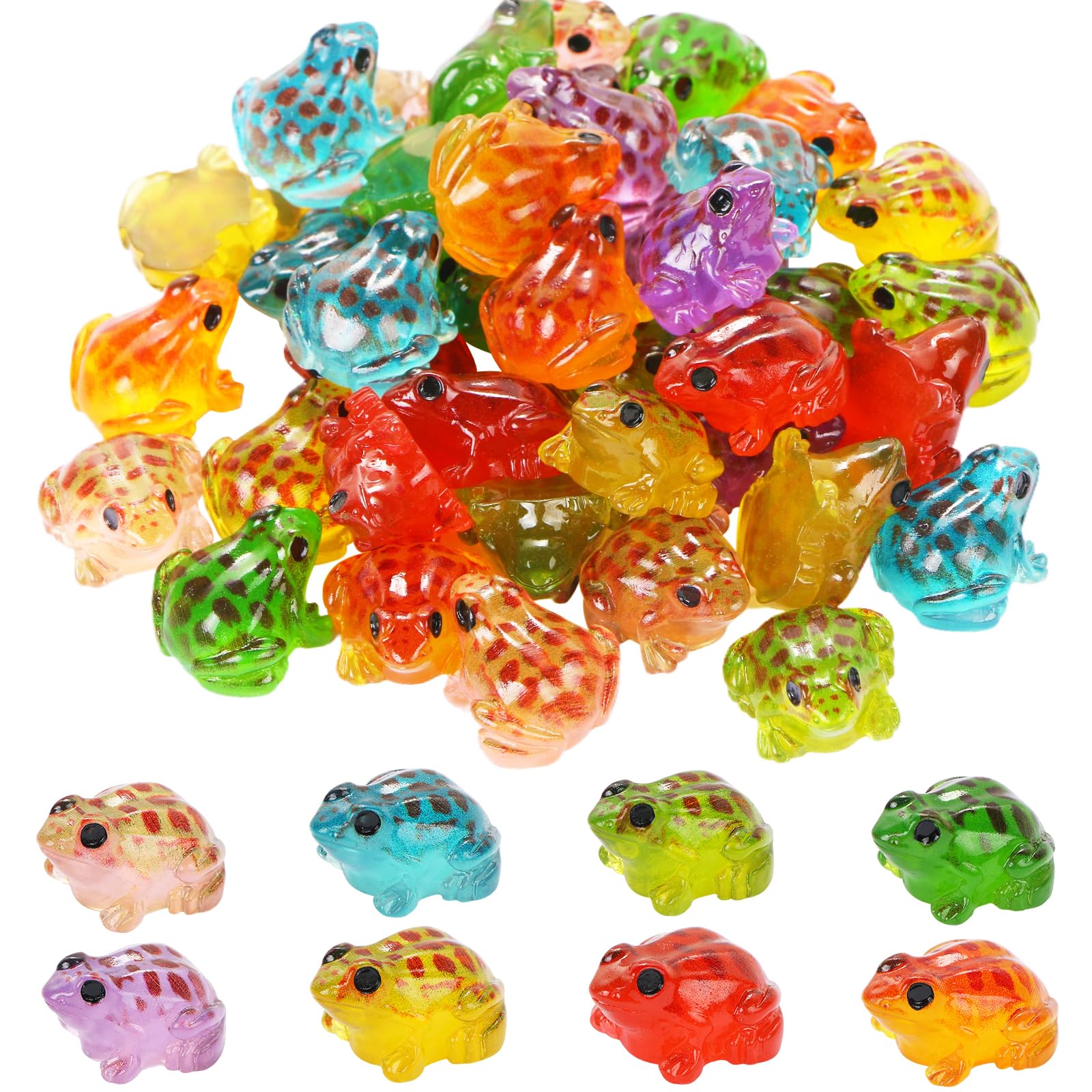 40 Pieces Resin Mini Frogs Luminous Mini Animals Tiny Animals for Crafts Dollhouse Fairy Garden Micro Moss Landscape Aquarium Potted Plant Decor