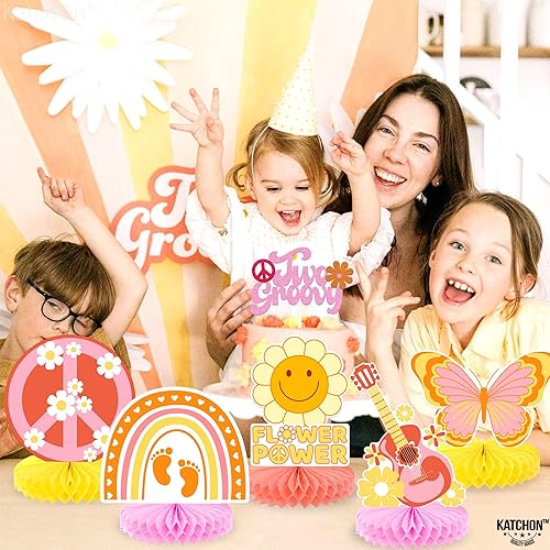 Miniatura 2 de KatchOn, Dos centros de mesa de panal geniales – Paquete de 9 | Dos decoraciones de fiesta geniales para decoraciones de baby shower, fiesta retro |