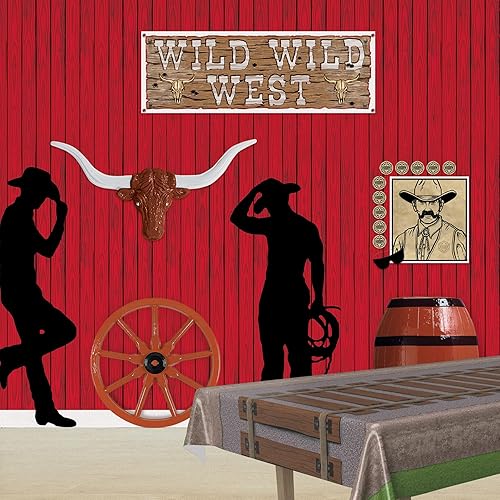 Miniatura 4 de Beistle Telones de fondo de pared con revestimiento de granero rojo, 4 x 30 pies, paquete de 2 - Fondo rústico occidental, fondo de fotos, fondo de