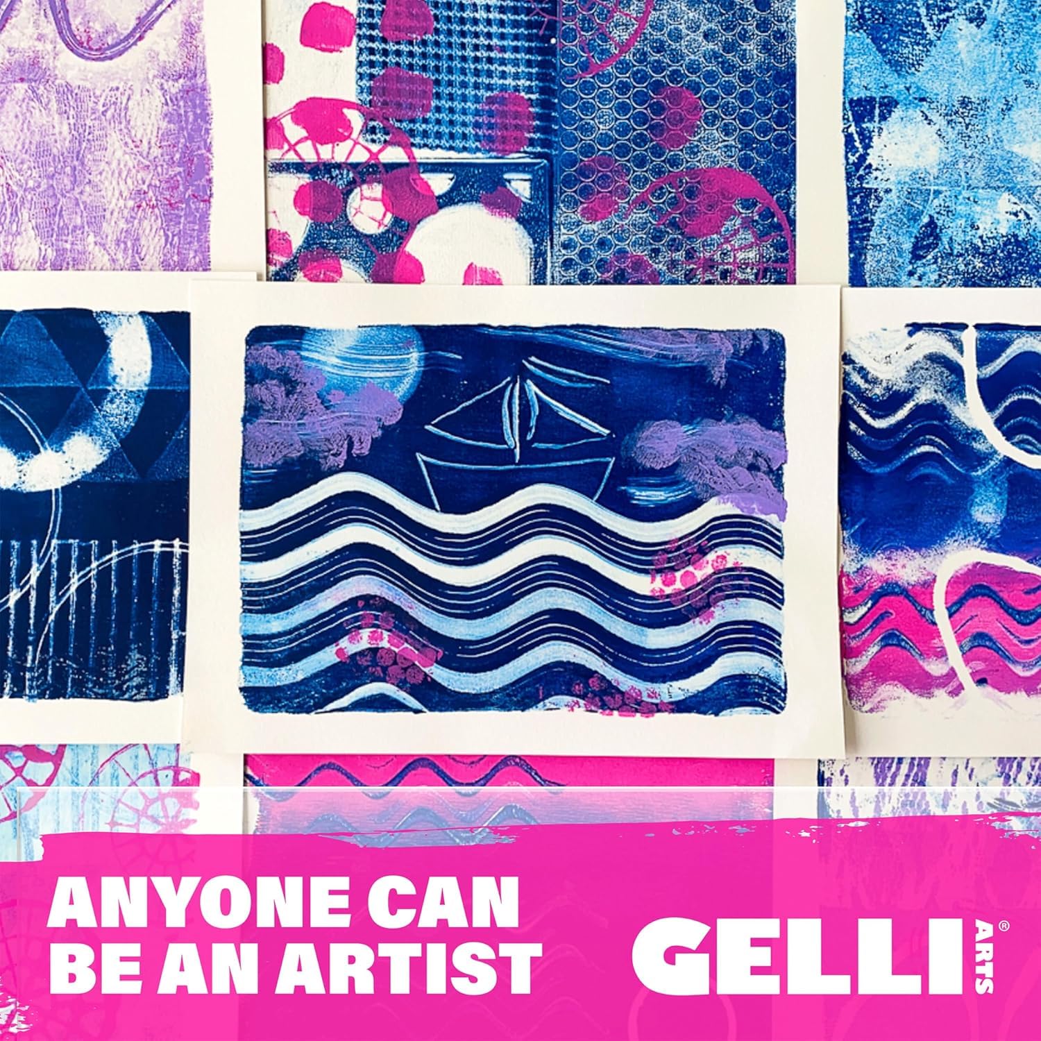 Plaque Ronde d'impression Gelli Arts - 20,3 cm, Acrylique, Transparent, 4-inch