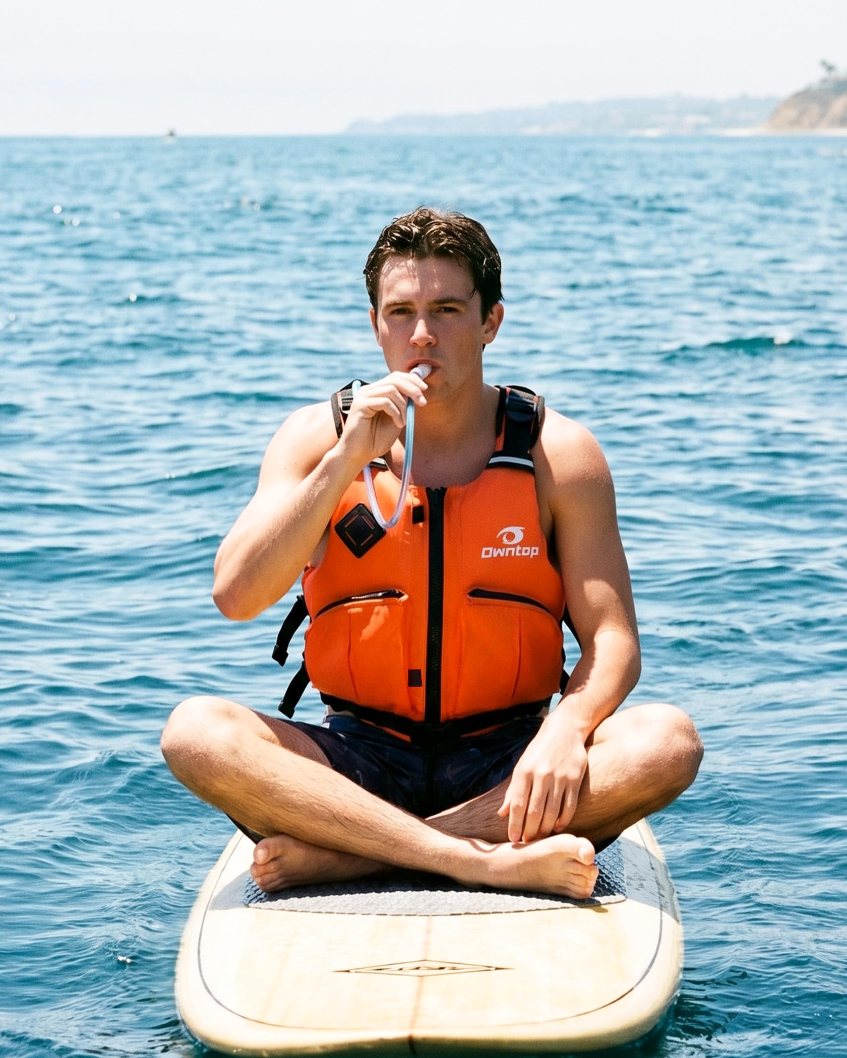 Owntop Aiuto alla galleggiabilità per adulti con scomparto per tasca dell'acqua, doppie tasche con zip | Gilet galleggiante regolabile | Gilet da nuoto unisex per kayak, paddle e pesca