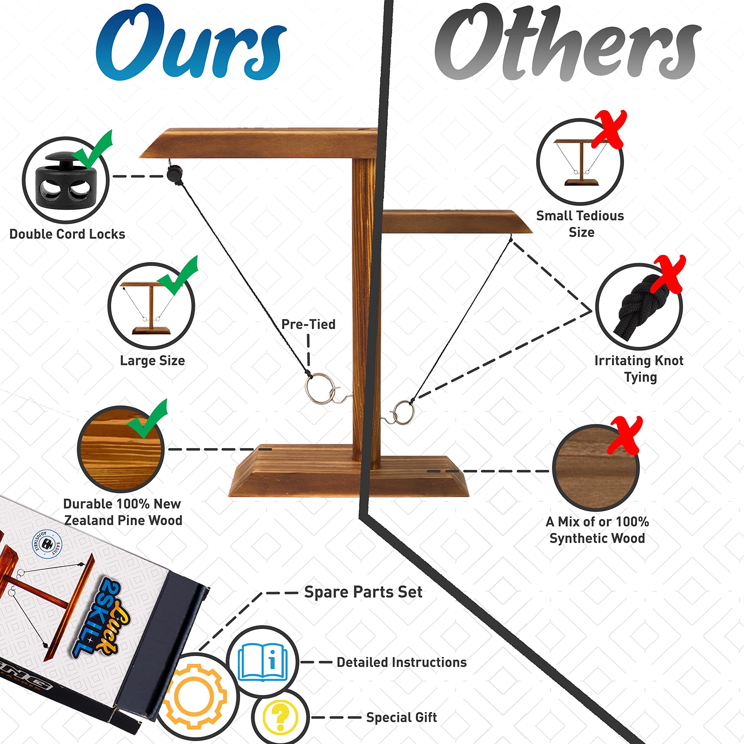 Ring Toss Game for Adults - Includes Shot Ladder and Easily Adjustable ...