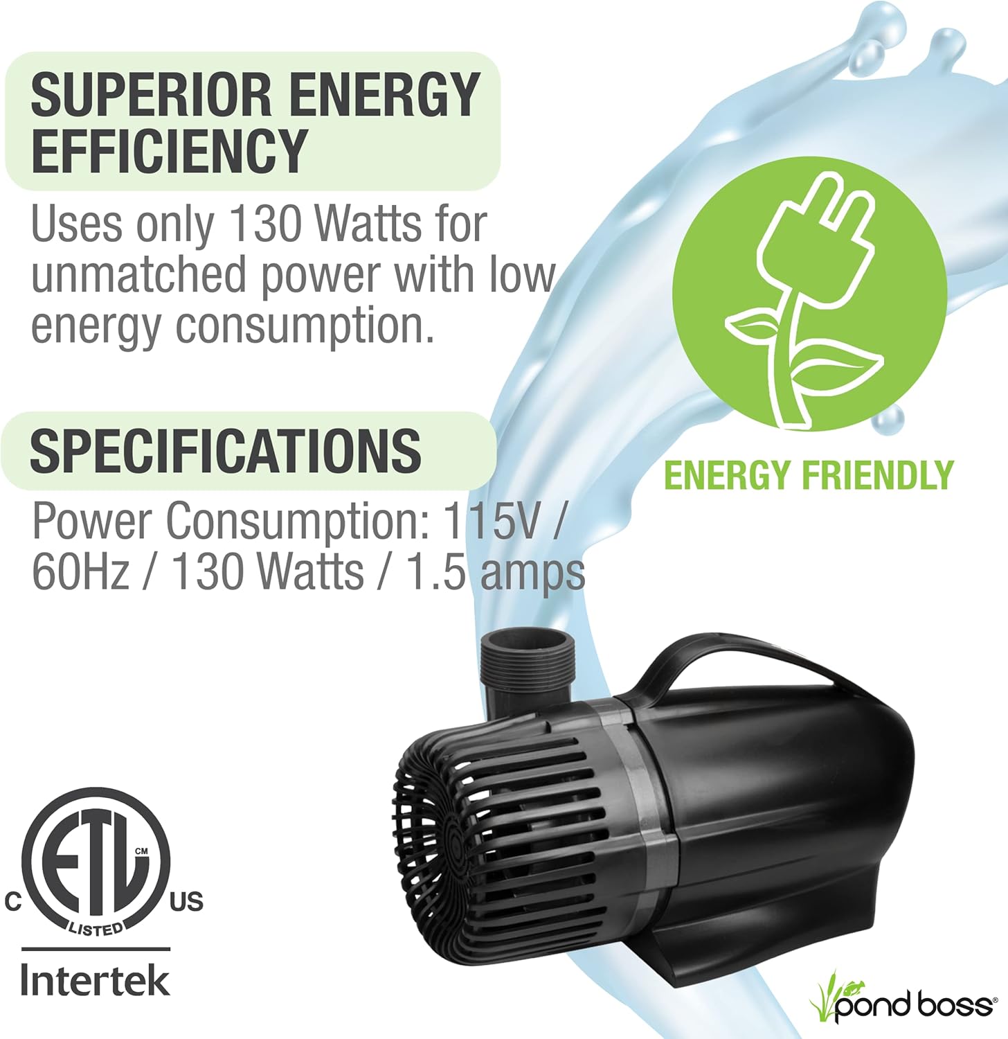 Pond Boss Waterfall Pump (2300 GPH) and TotalPond Complete Pond Filter with UV Clarifier