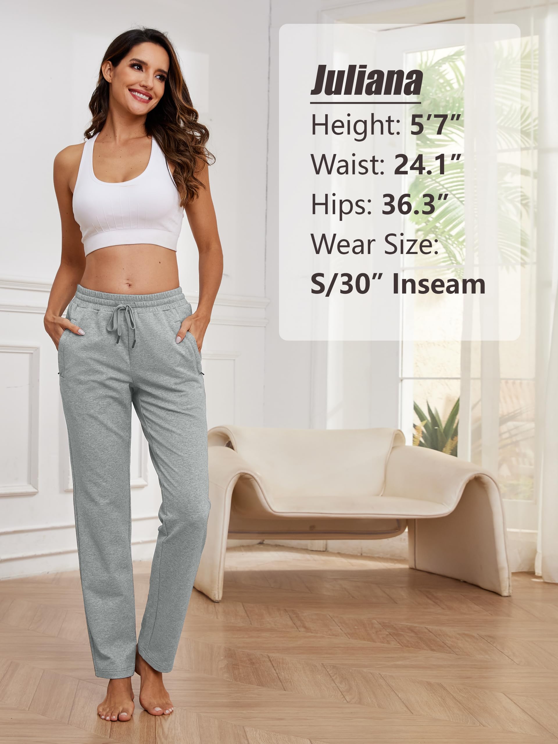 Sevego Tall Jogginghose Damen 76/81/86cm Sporthose Lang Baumwolle Yogahose Freizeithose Gerades Bein Trainingshose Sweatpants mit Taschen