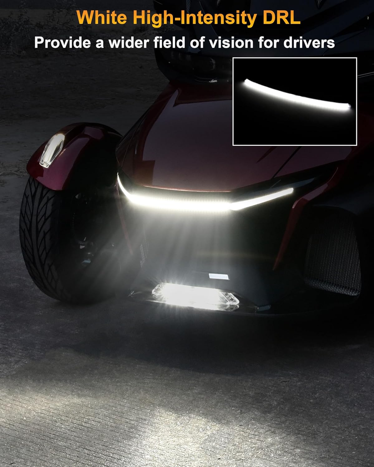 LED Center Accent Light Kit for Can-Am Spyder RT, Front Auxiliary Driving Daytime Running Light DRL for Can Am Spyder RT 2020-2025 Accessories