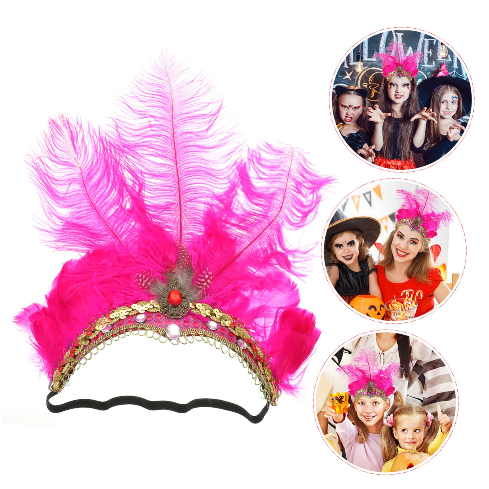 VICASKY Fascia Chioma Piume per Spettacoli e Feste Donne Design Raffinato e Decorativo