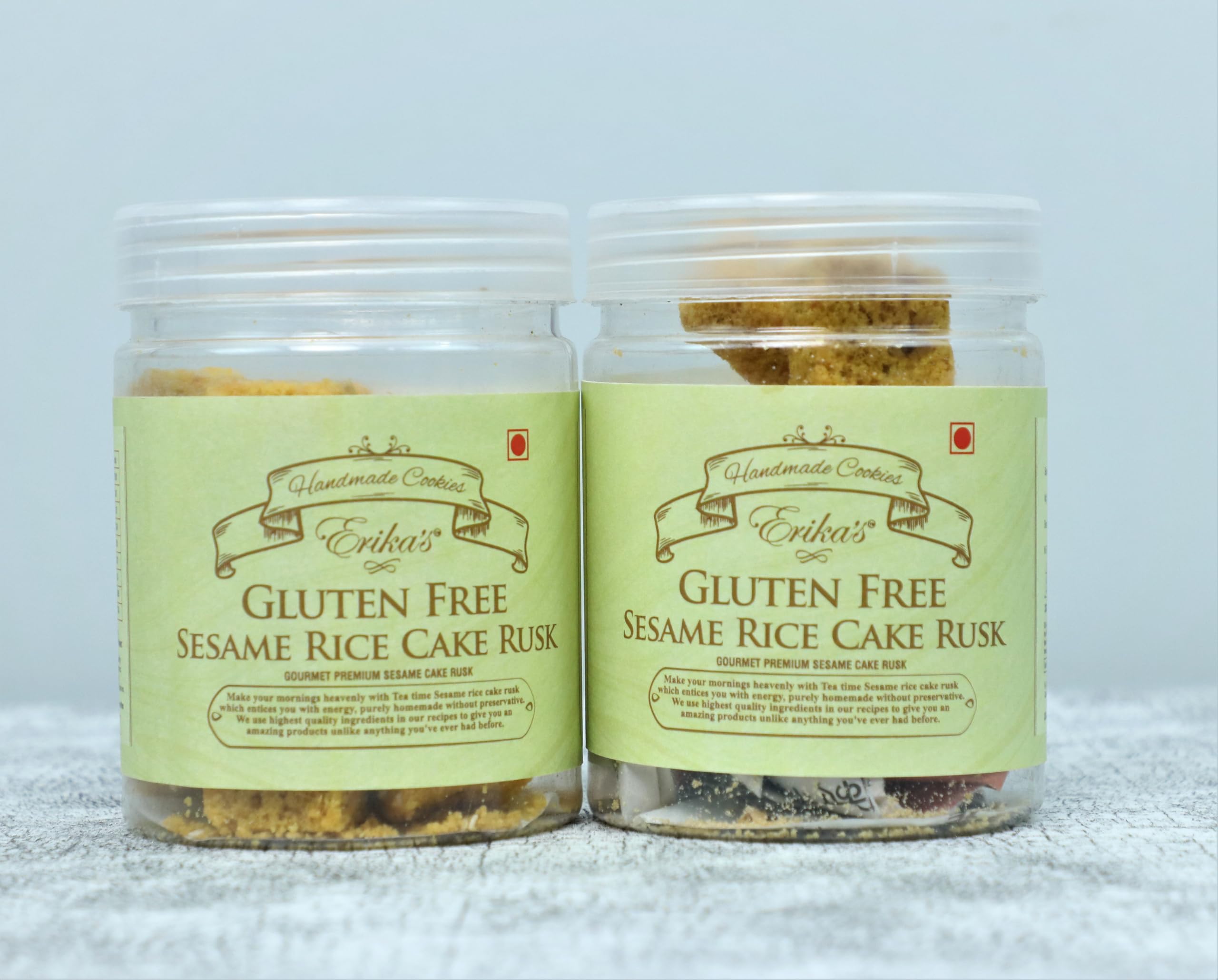 Erika's gluten-free Seasme Rice Cake Rusk || Eggless Rusk | High Protein & Fibre | Healthy Cookies | No additives & Preservatives (2)