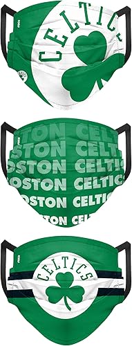 Miniatura 2 de FOCO Boston Celtics NBA - Cubrebocas para hombre, para adulto, paquete de 3