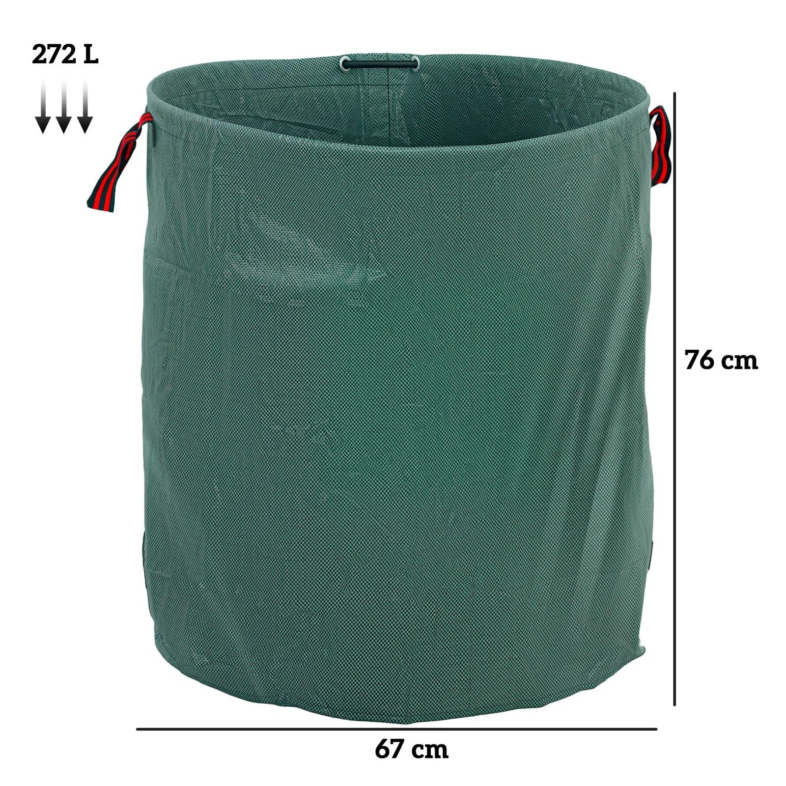 Sacos Para Escombros Bolsas for residuos de jardín, 272 L x 3, sacos resistentes, plegables y reutilizables con asas, color verde