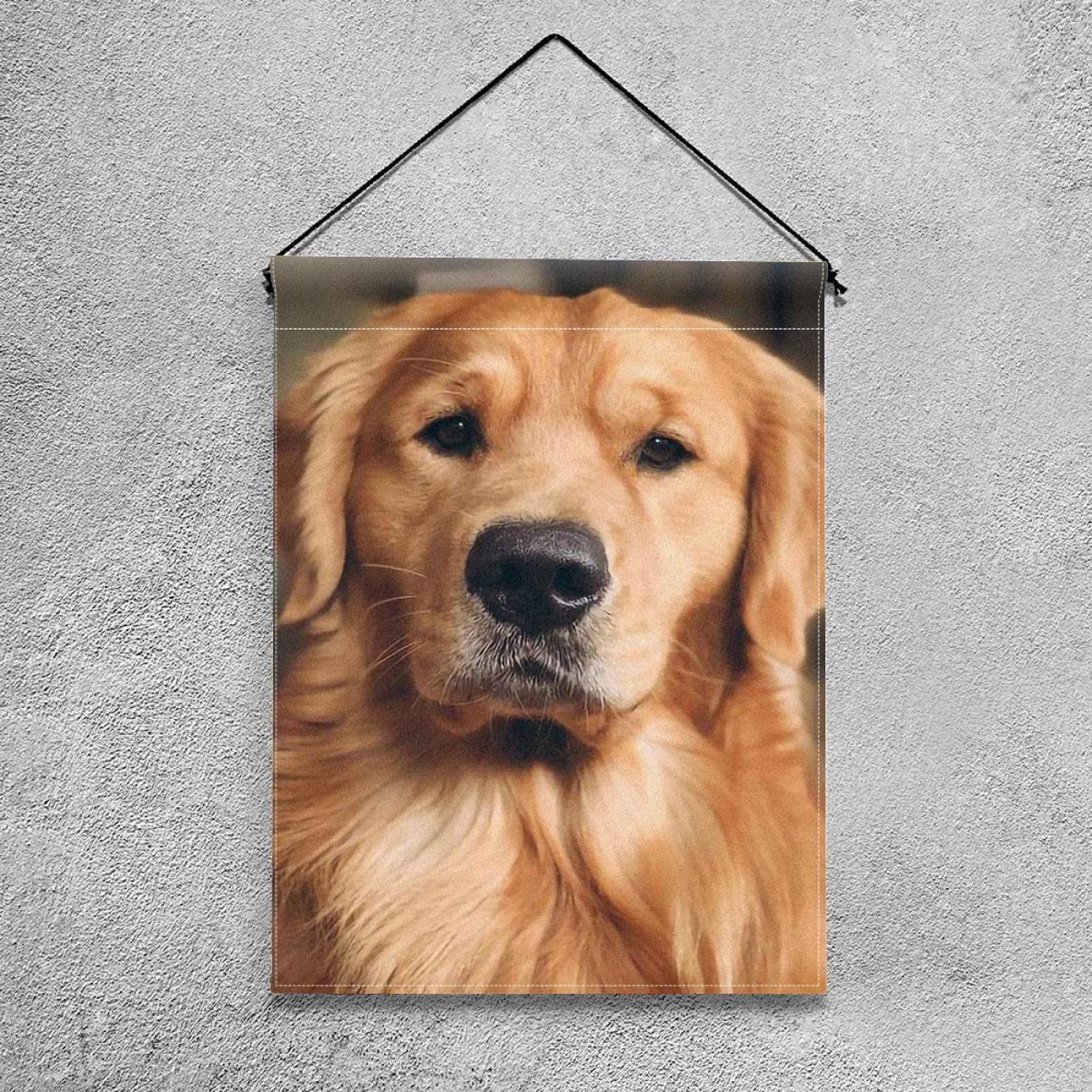 Drapeau De Jardin Double Face Golden Retriever – Motif Floral Couronne Bienvenue – Décoration Extérieure Résistante 31,8x45,7 Cm