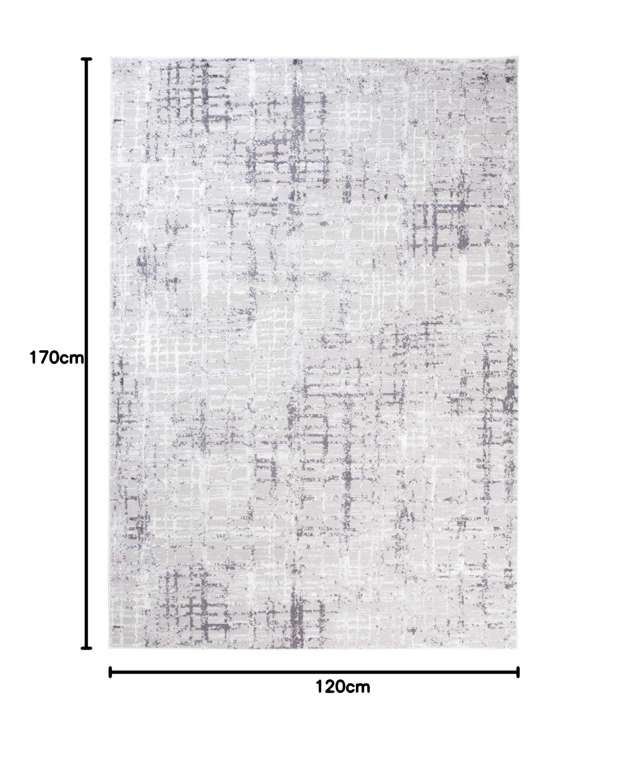 Tapiso Niebo nowoczesny dywan salon sypialnia abstrakcyjne wyblakłe linie jasnoszary trwały dywan rozmiar - 120 x 170 cm (9 stóp 11 x 5 stóp 7)