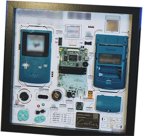 Arte de pared enmarcado para Gameboy Color  Pantalla de consola de mano deconstruida  Decoración retro de juegos para los amantes de los juegos