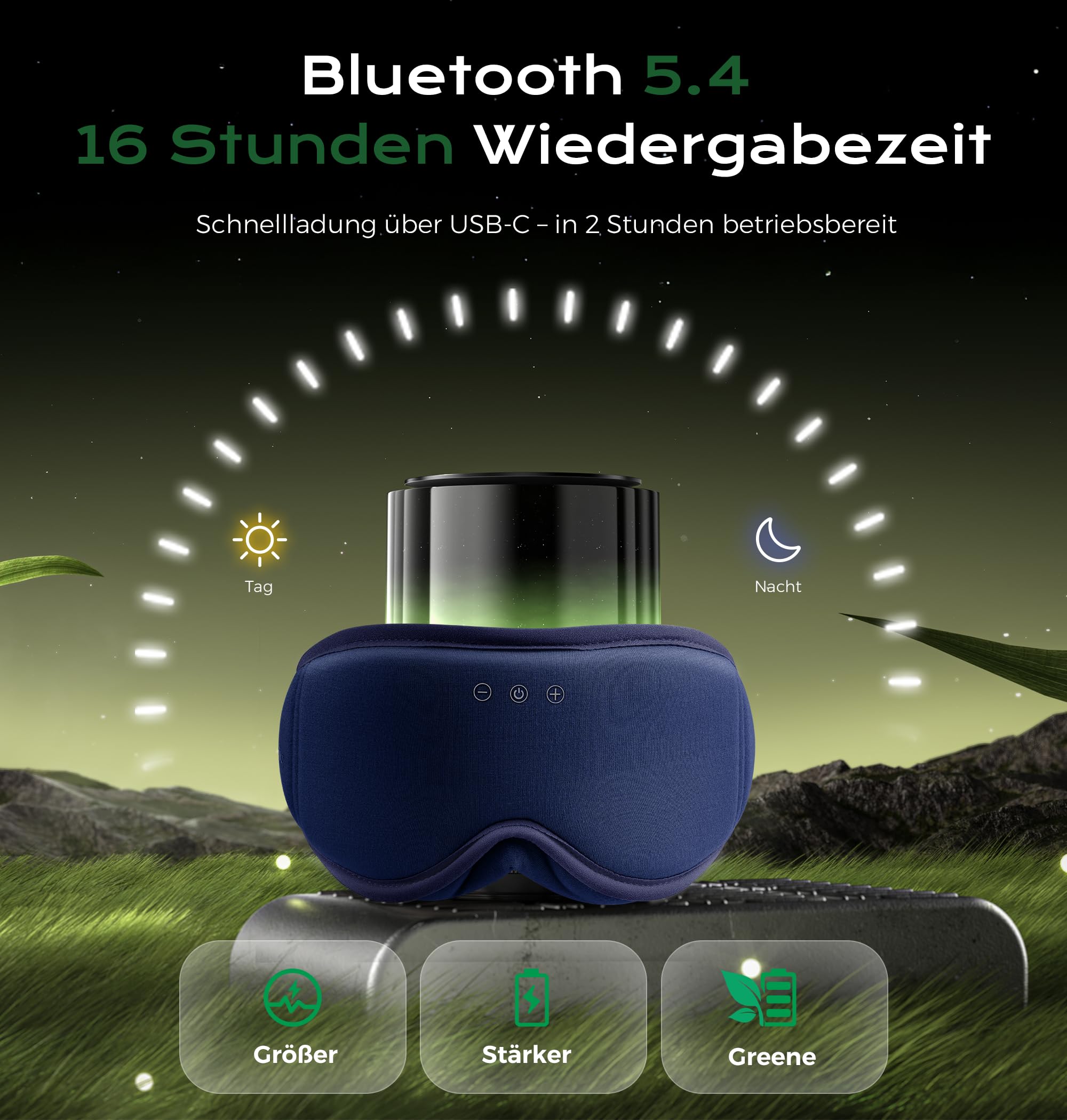 MUSICOZY Auriculares de bambú con máscara de dormir para DE