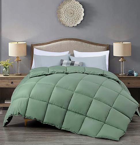 Miniatura 3 de Chezmoi Collection Edredón alternativo para todas las estaciones, tamaño Queen, relleno de microfibra afelpada, acolchado con puntada de caja,