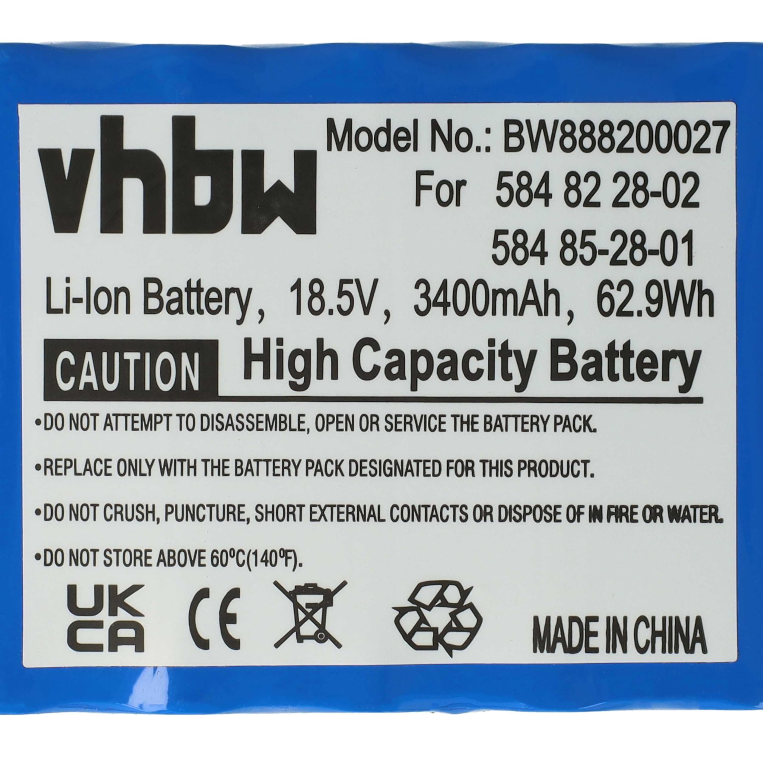 vhbw 1x Fuente alimentación, 1x bateria 3400 mAh, 1x Cable Baja tensión de 10 m Compatible con Gardena SILENO City, Minimo, Life, Plus cortacésped