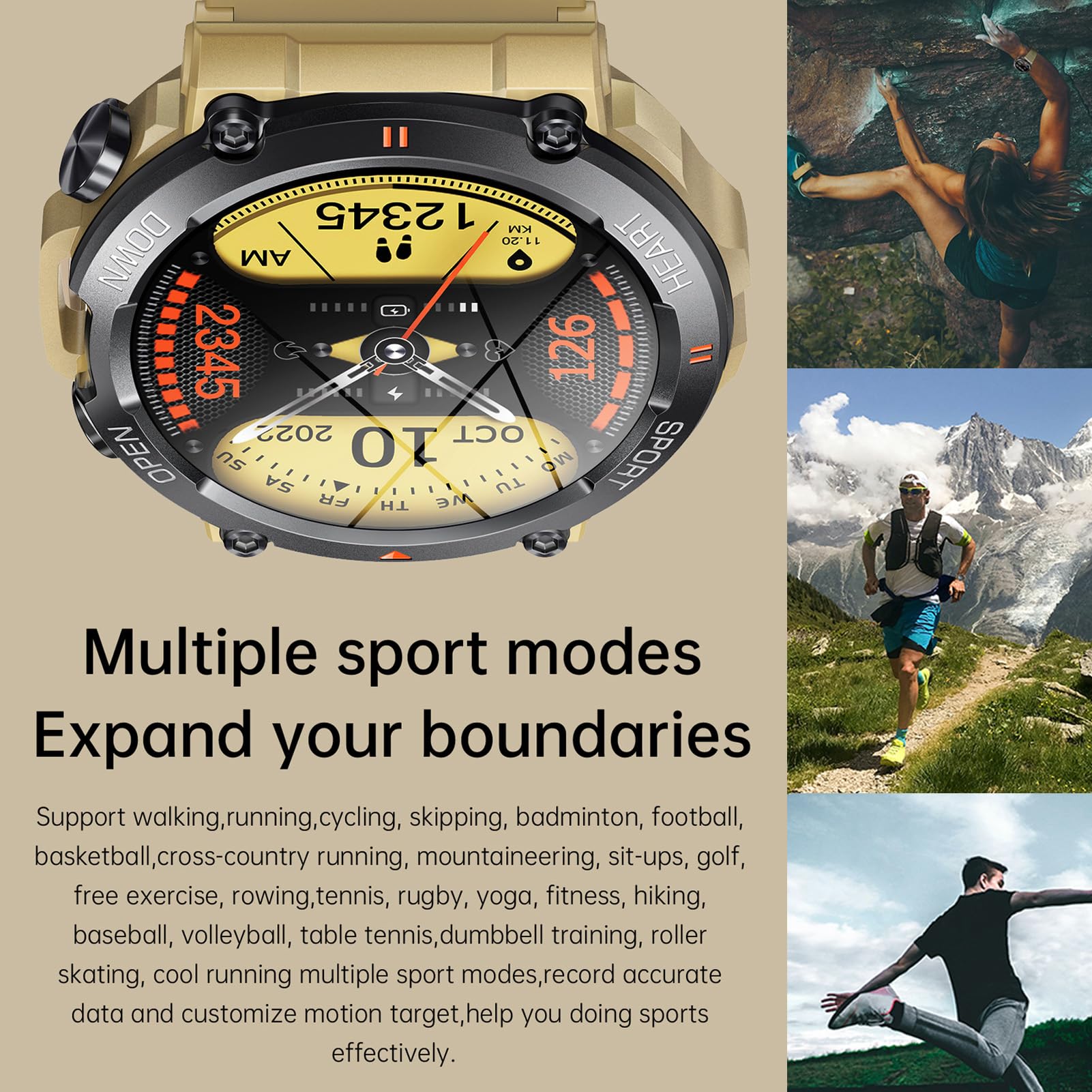 Inteligentny Zegarek, K56 Pro 1,39 Cala Kolorowy Ekran HD Bluetooth Powiadomienia o Połączeniach i SMS-ach Zegarki, Wodoodporny Smartwatch Fitness Tracker Zegarek z 24-godzinnym