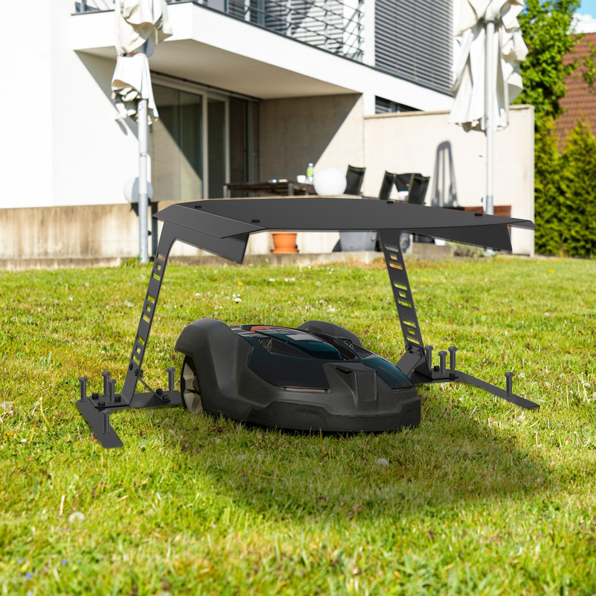UISEBRT Telo di protezione per robot tosaerba in ferro, resistente ai raggi UV, antiruggine, 77 x 94 x 36 cm