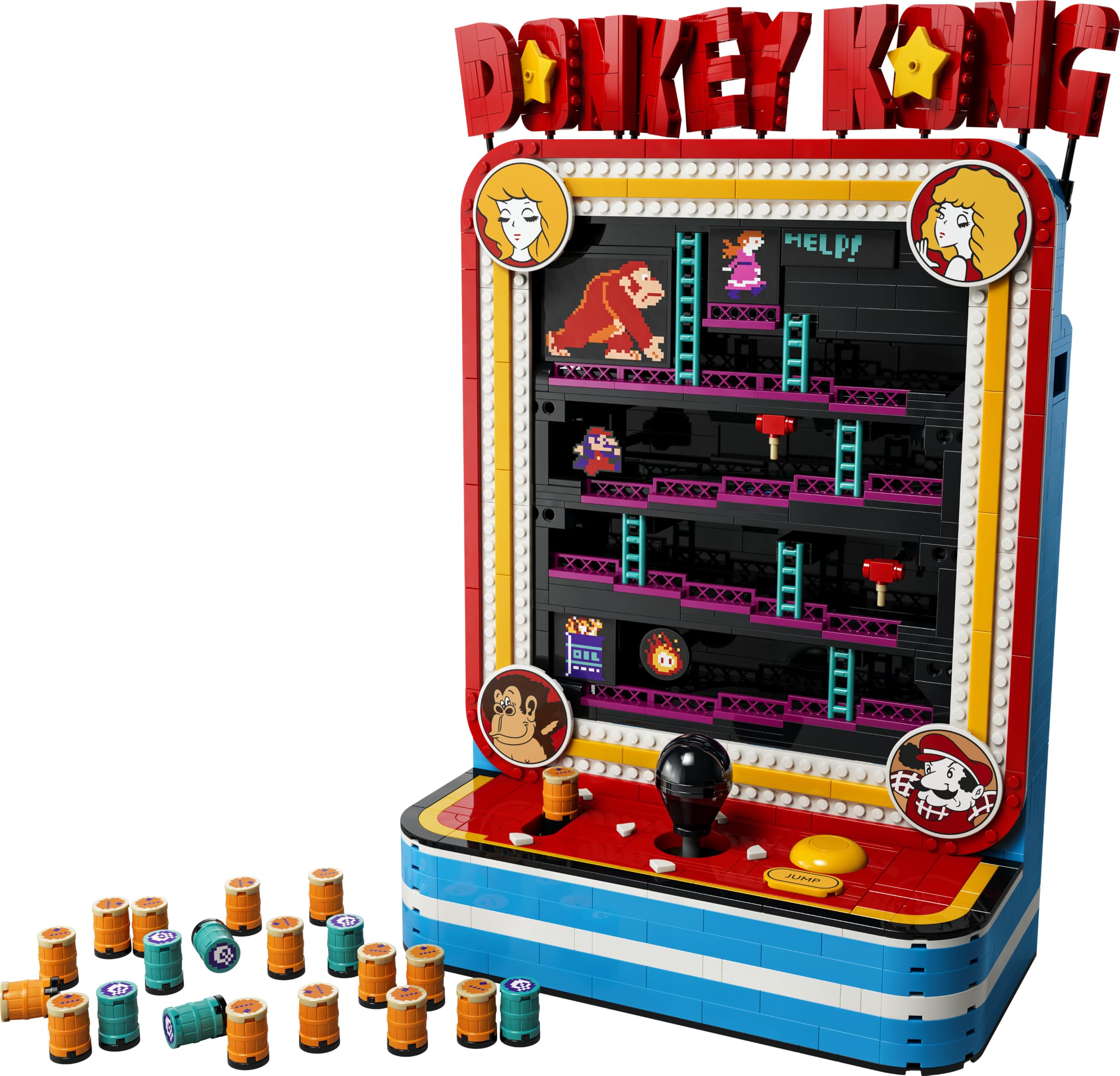 LEGO Super Mario Donkey Kong Arcade - Interaktives 3D Modellbau für Erwachsene mit Joystick & Fässer für Retro Zimmer Deko - Sammelbarer Gaming Fanartikel - Geschenk für Gamer ab 18 Jahren - 72051