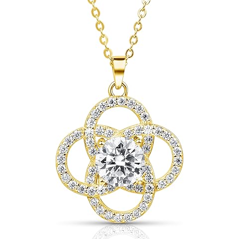 Moissanite Pendant Necklace for Women – 925 Sterling Silver Necklace for Women Infi...