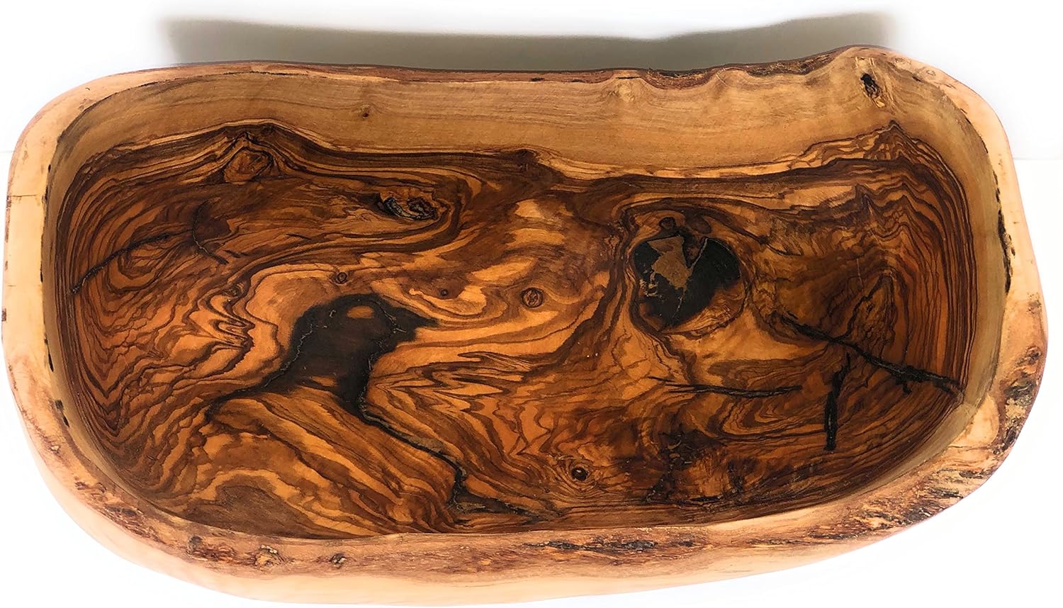 ORCHARD HARDWOODS 12" Rustic Oval Artisan Olive Wood Dough