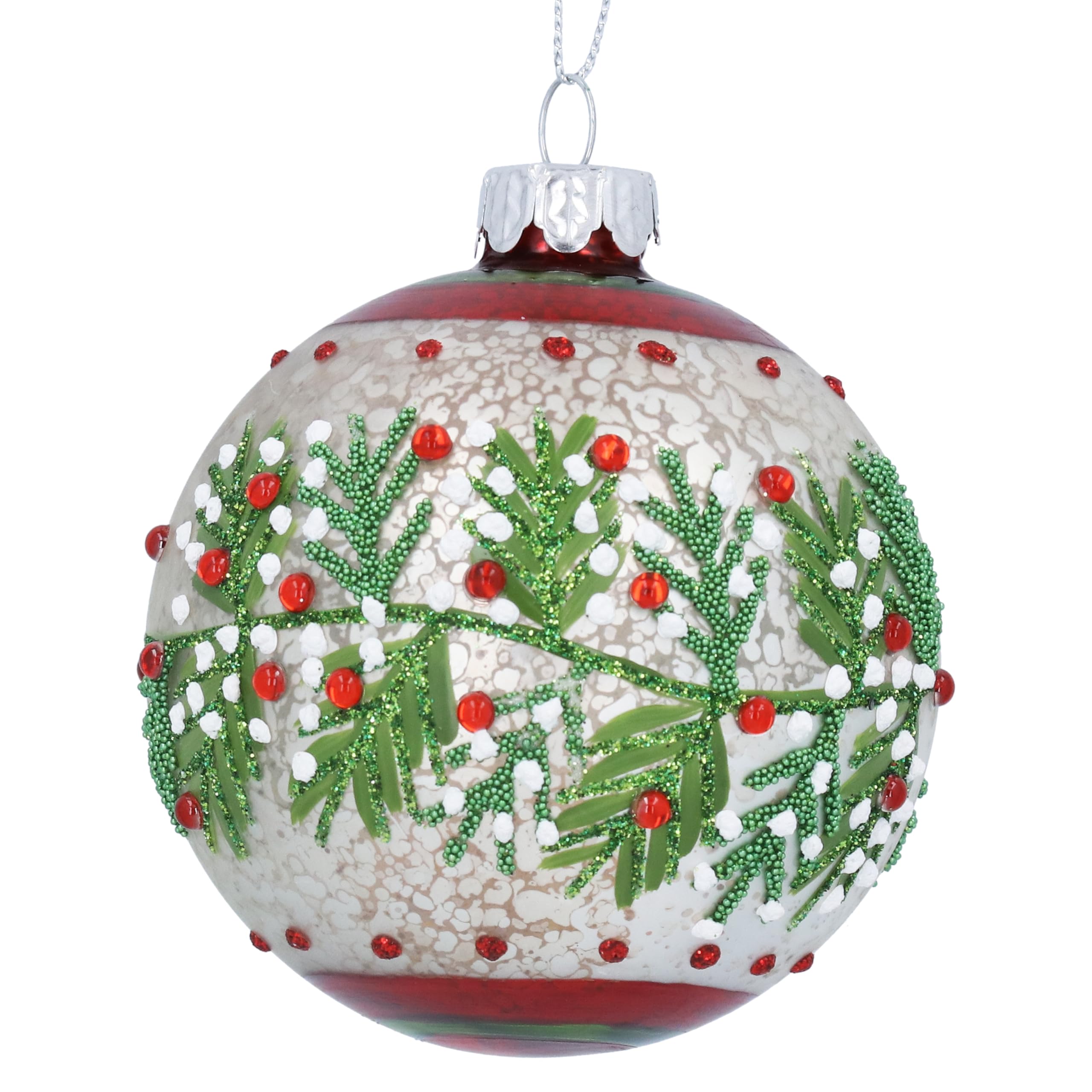 Gisela Graham Red and White Berry Christmas Bauble