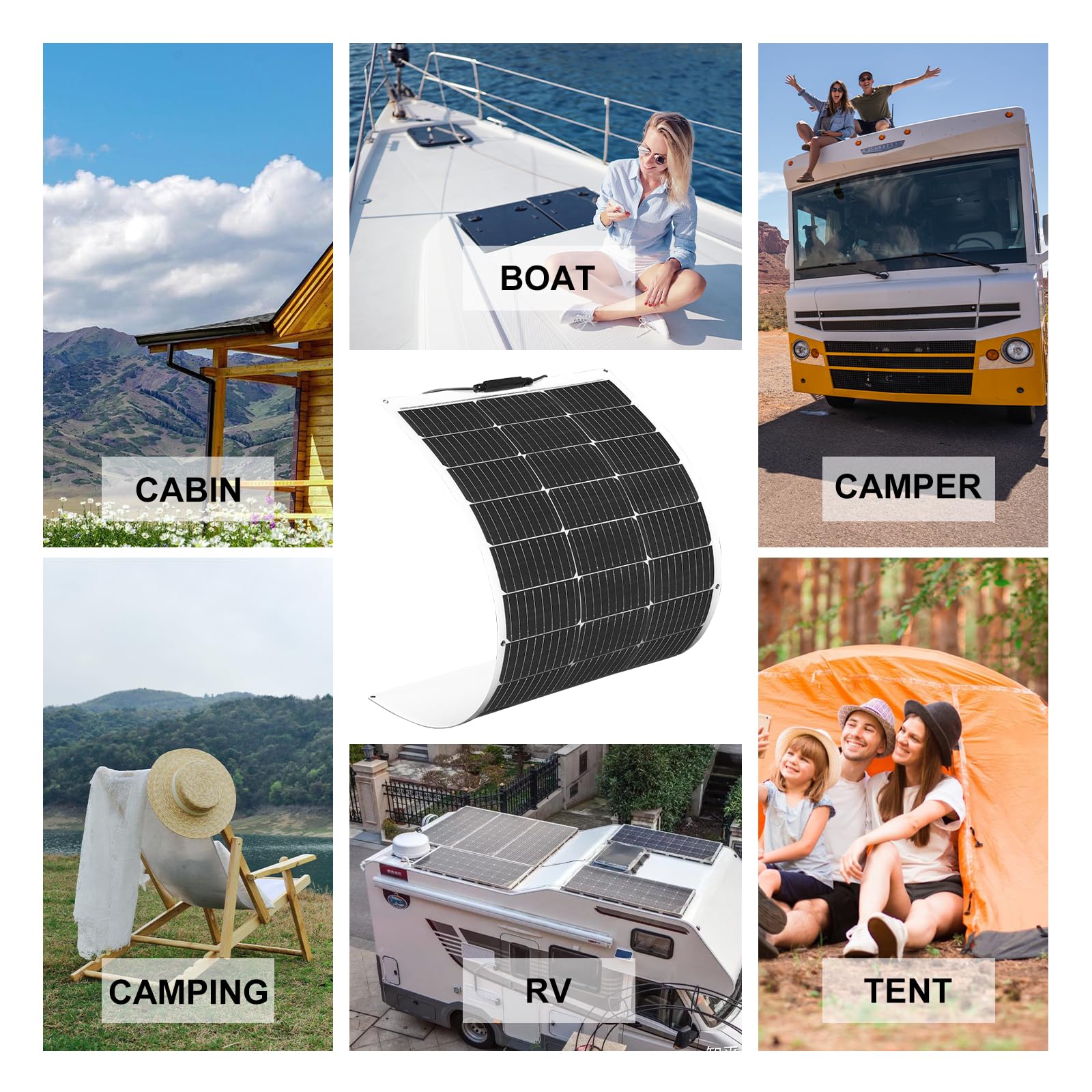 XINPUGUANG Kit pannello solare flessibile da 100 W 12 V: pannello solare flessibile da 100 Watt + regolatore di carica PWM da 10 A per camper, barca, camper, roulotte e rimorchi (100 W)