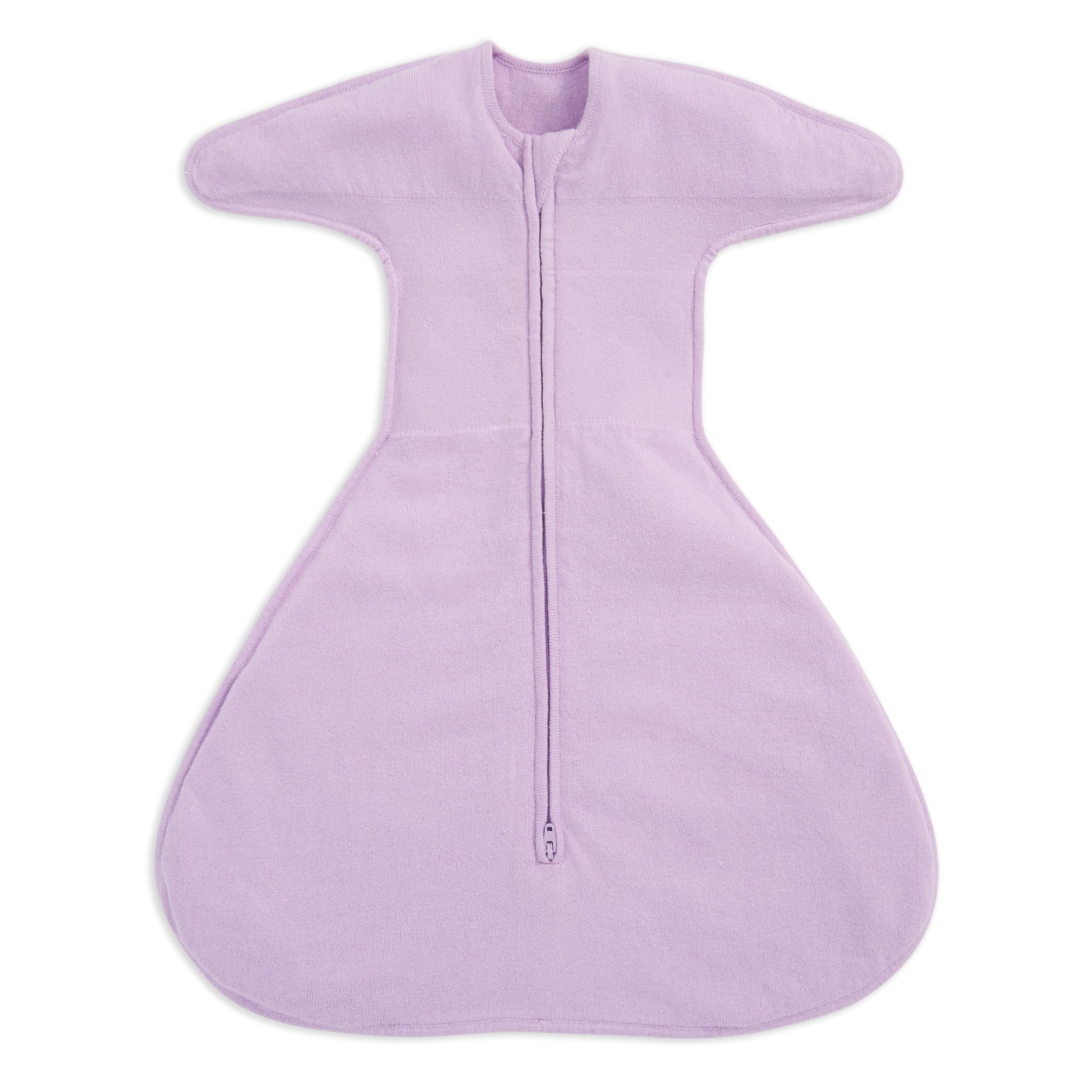 HALO Sleepsack SwaddleStretch, Arms Up or Extended Arms, Newborn Baby Swaddle, 0 – 3 Months, 0.5 TOG, Lavender