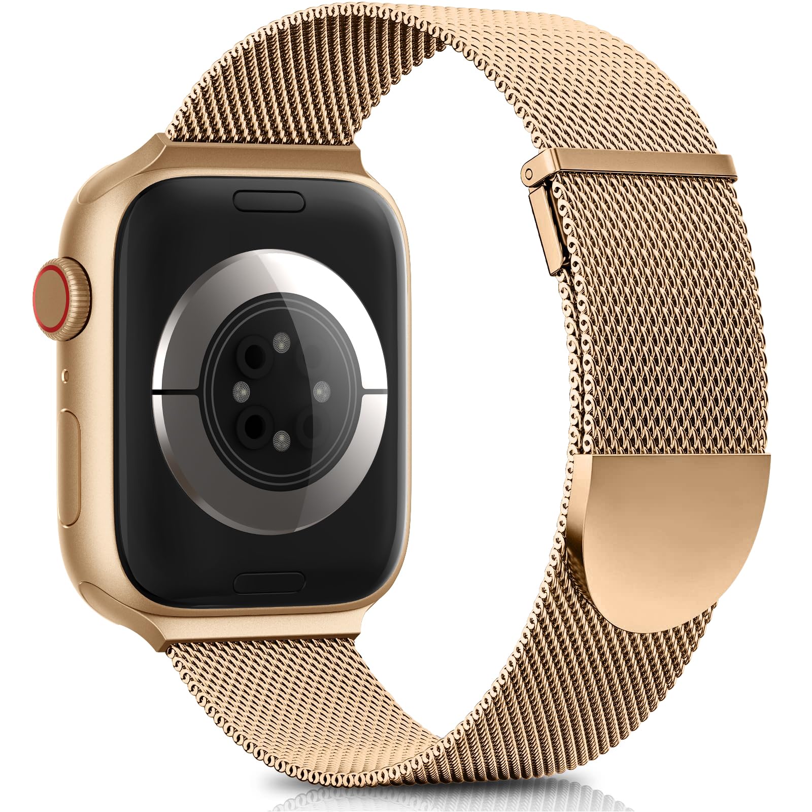 Higgs Ersatzarmband Kompatibel mit Apple Watch Armband 46mm 45mm 44mm 42mm 41 mm 40mm 38mm 49mm, Magnetisch Einstellbar Edelstahl Metall Armbänder für iWatch SE3 2 Series 11 10 9 8 7 6 5 4 Ultra3 2 1