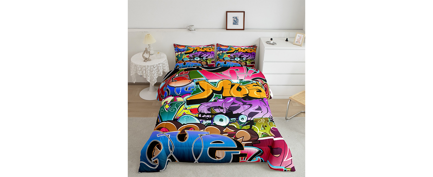 Loussiesd Set Biancheria Da Letto Gamer Con Pulsanti Azione - Copripiumino 135x200 Cm E Federa, Microfibra Morbida