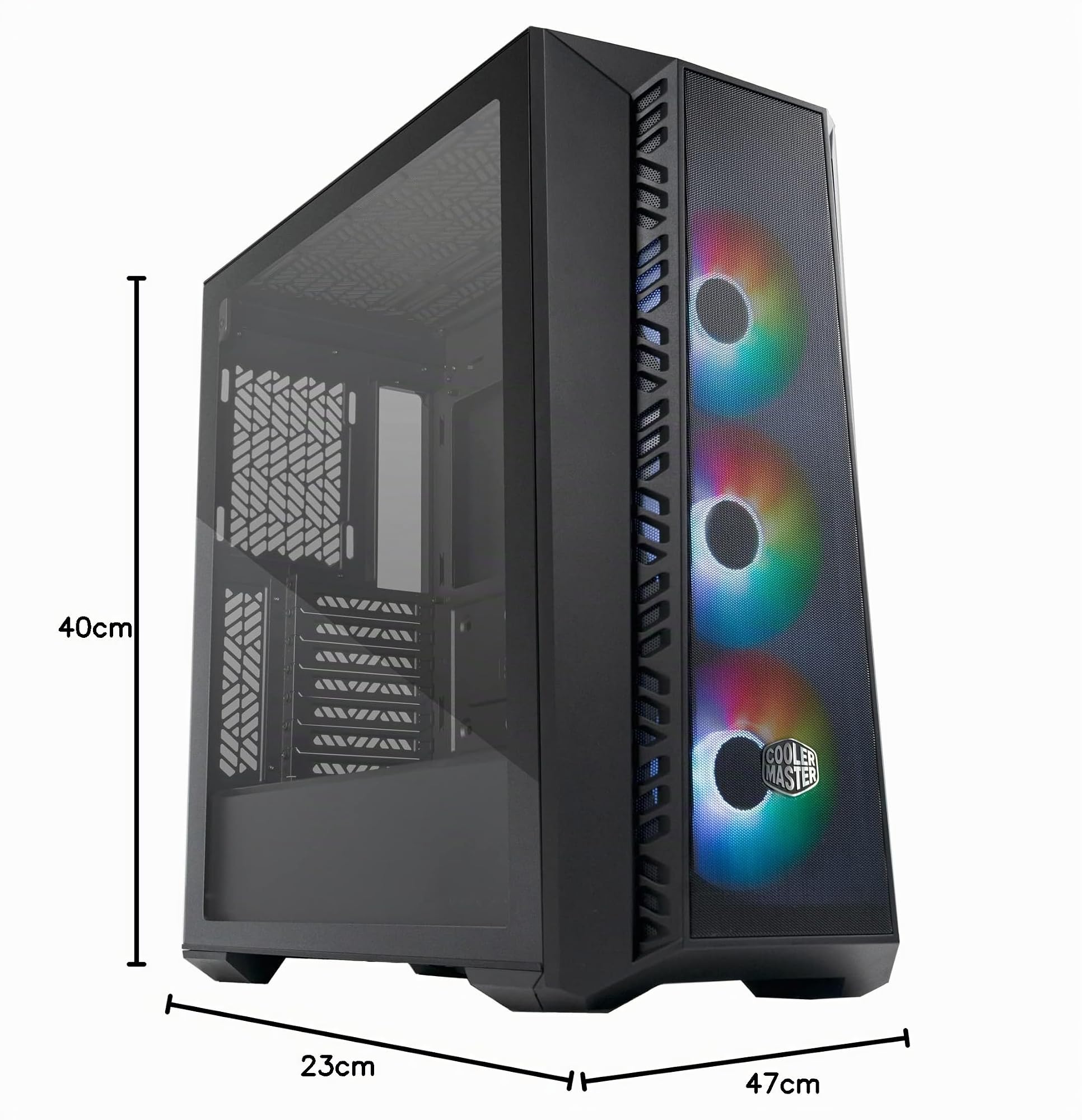 Cooler Master MasterBox 520 Mesh PC Case - ATX Mid-Tower, Con 3 Ventole, Configurazioni Multiple Flusso d'Aria, Pannello Frontale in Rete, Pannello Laterale TG, Controller ARGB Incluso - Nero