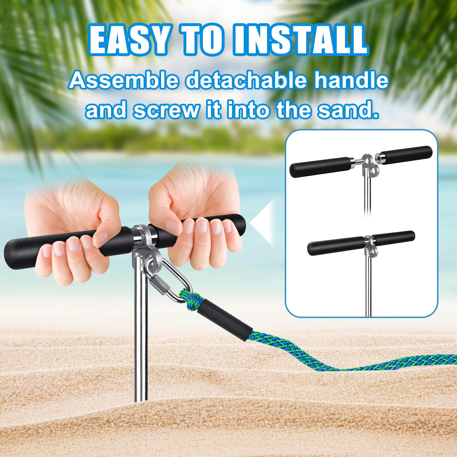 SELEWARE Ancoraggio per sabbia per barche a vite con design a doppia elica, per acque poco profonde, in acciaio inox, ancoraggio da spiaggia per barche sicure, moto d'acqua, kayak e altro su spiagge e