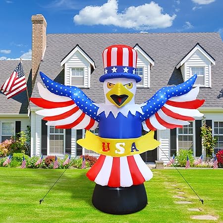Amazon.com: Air Blown Inflatable 8' Patriotic Statue of Liberty Skin ...