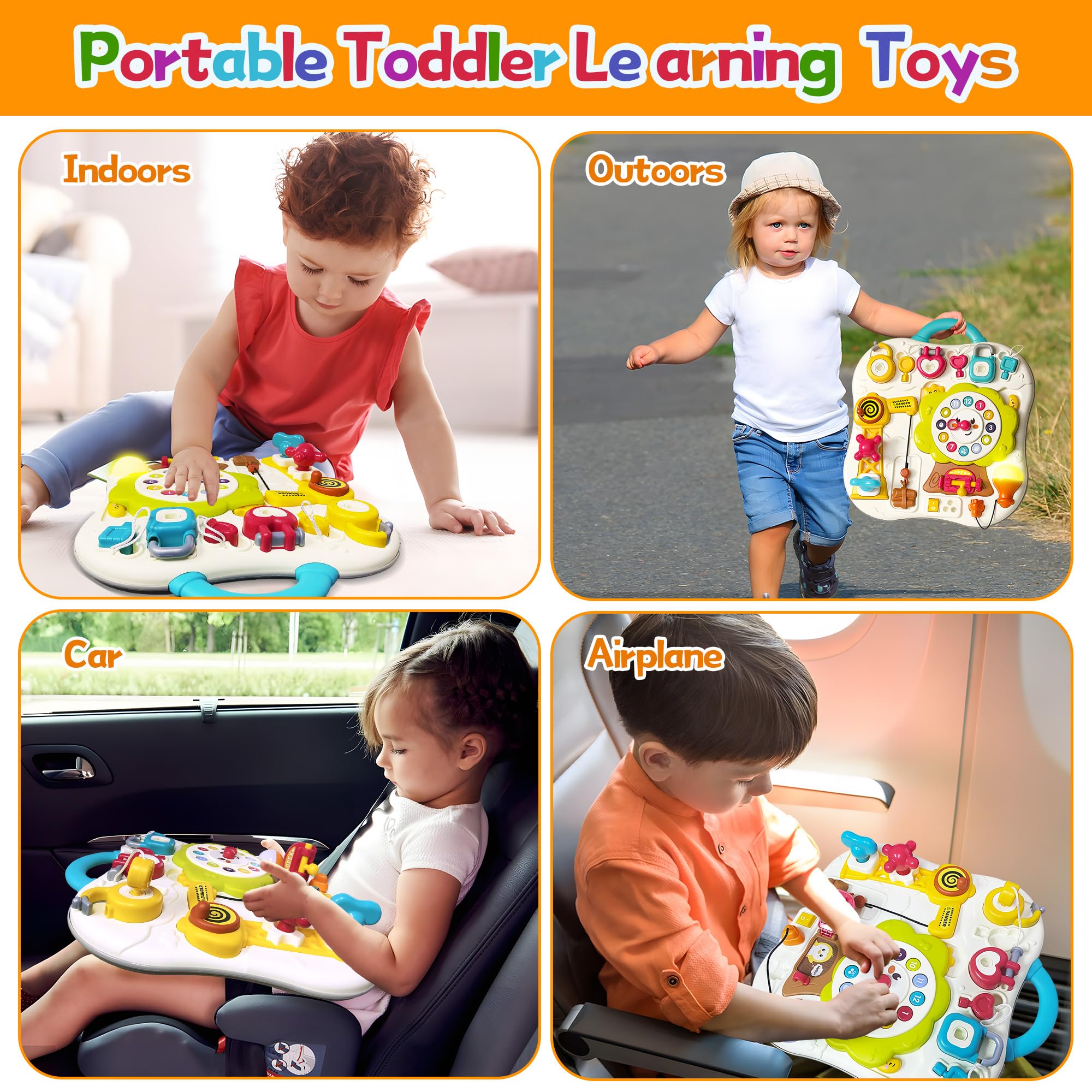 Ovshnrr Busy Board 20 En 1 – Tablero Sensorial De Madera Con Pestillos, Interruptores, Cerraduras Y Más, Juguete Educativo Para Niños Pequeños