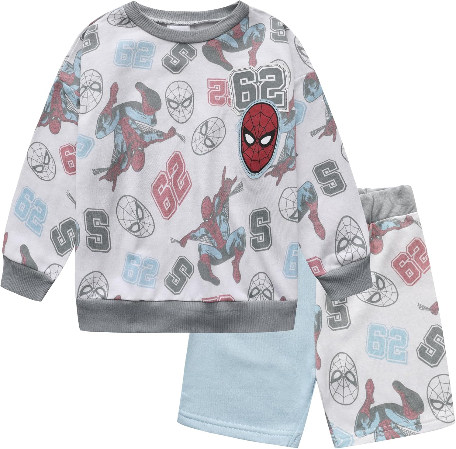 Marvel Spider-Man Boys 2 Piece Shirt and Shorts Set for Toddlers and Big Kids