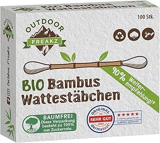 20.000 Bambus Wattestäbchen 100% biologisch abbaubar, 100 St. je Packung (200 Packungen)